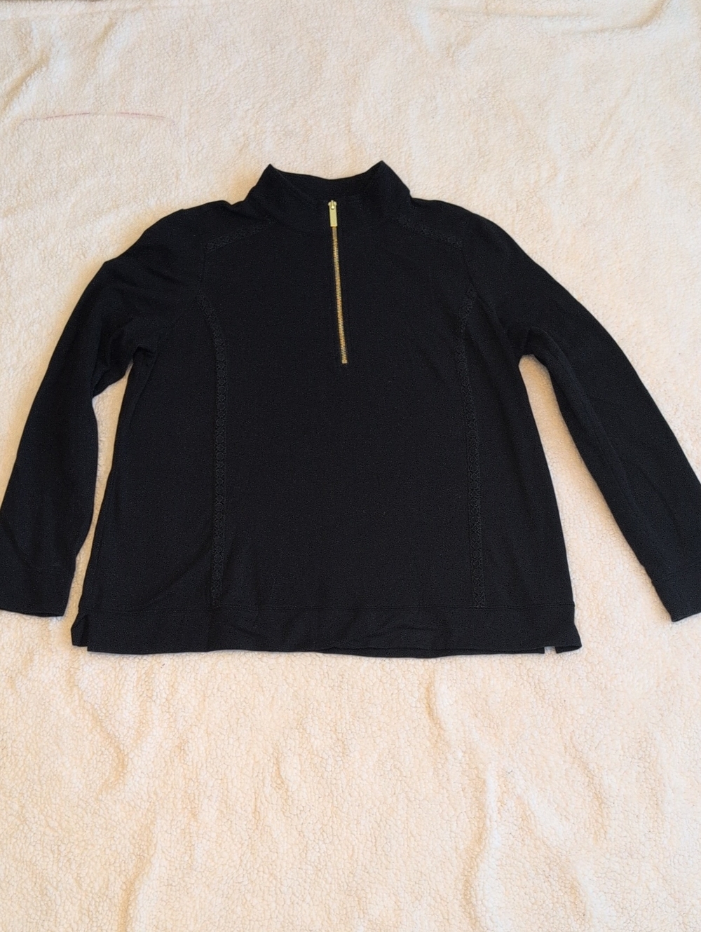 Crown & Ivy Black Half-Zip Women's Pullover Size XL